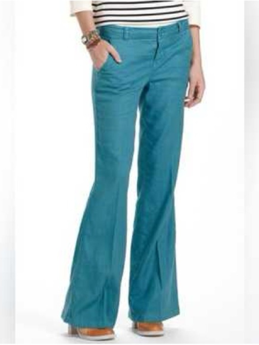 Level 99 Anthropologie Teal Wide-Leg Women's Pants sz 27